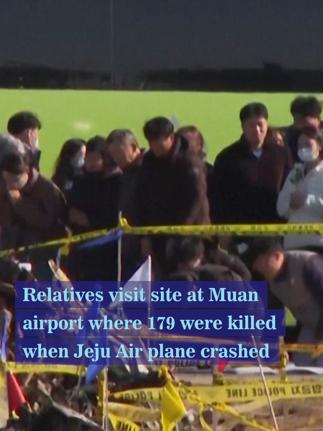 Relatives of the victims of a fatal plane fire in South Korea on Wednesday visited Muan airport, the site of the disaster. All but two of the 181 people aboard the Boeing 737-800 operated by South Korean budget airline Jeju Air died in Sunday's crash. #MBNews #News #ManilaBulletin #NewsPH #news #WorldNews