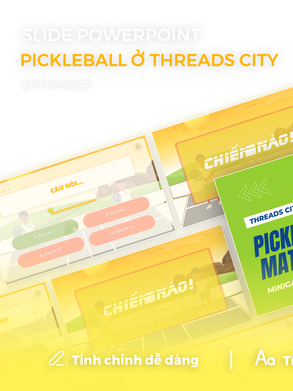 SLIDE TRÒ CHƠI PICKLEBALL #powerpointtutorial #gamepowerpoint #powerpoint #thichlamppt321 