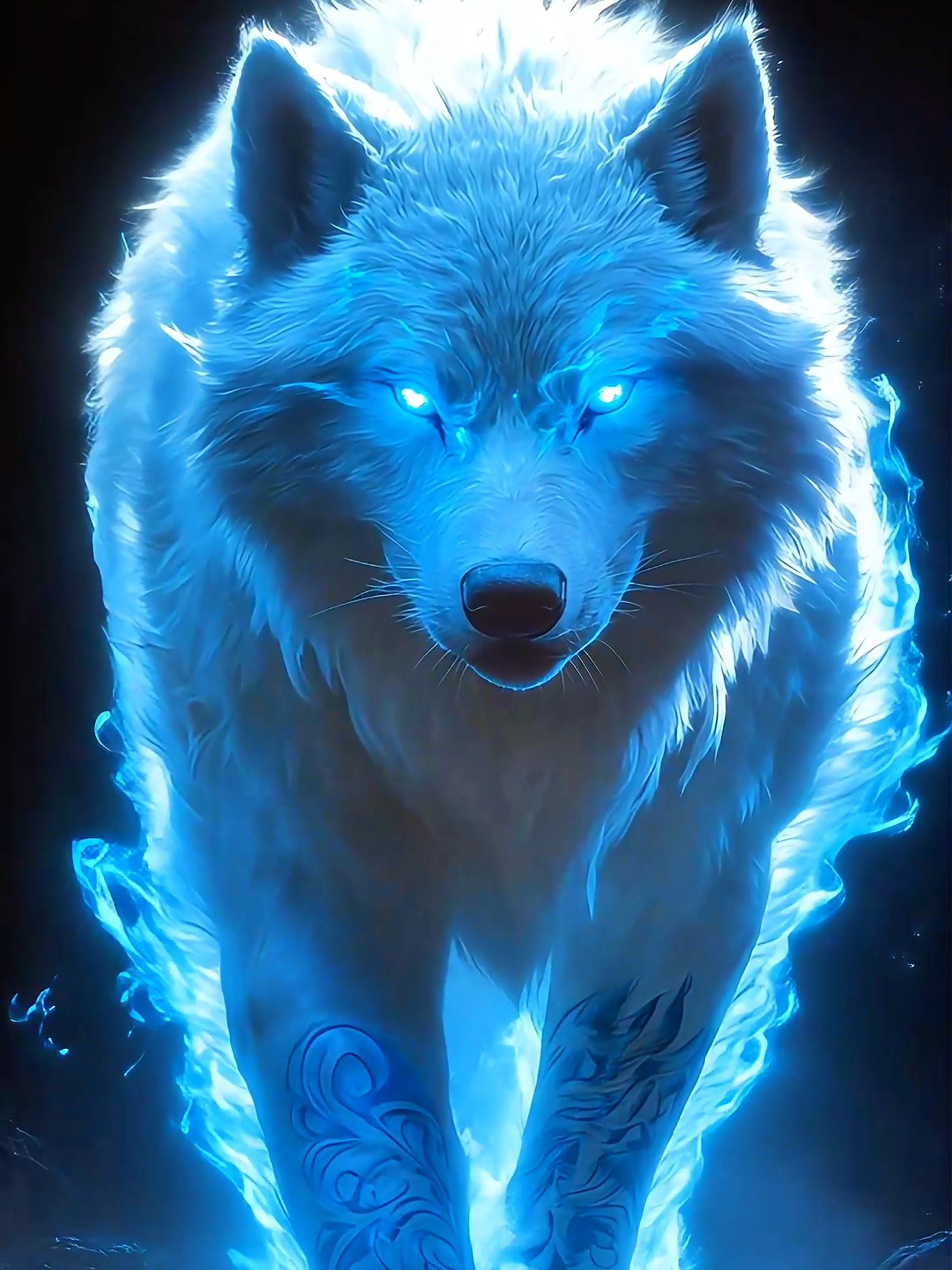 Live Wallpaper 4k Wolf : Witness the mesmerizing power of this mystical white wolf! 🐺✨ Surrounded by a radiant blue aura, this ethereal creature walks through the dark night, exuding raw energy and magic. The glowing tribal patterns on its paws add to its enchanting presence. 🌌🔵 #wolf #livewallpaper4k #2025 #Nature #livewallpaper #4k #Powerful#Epic