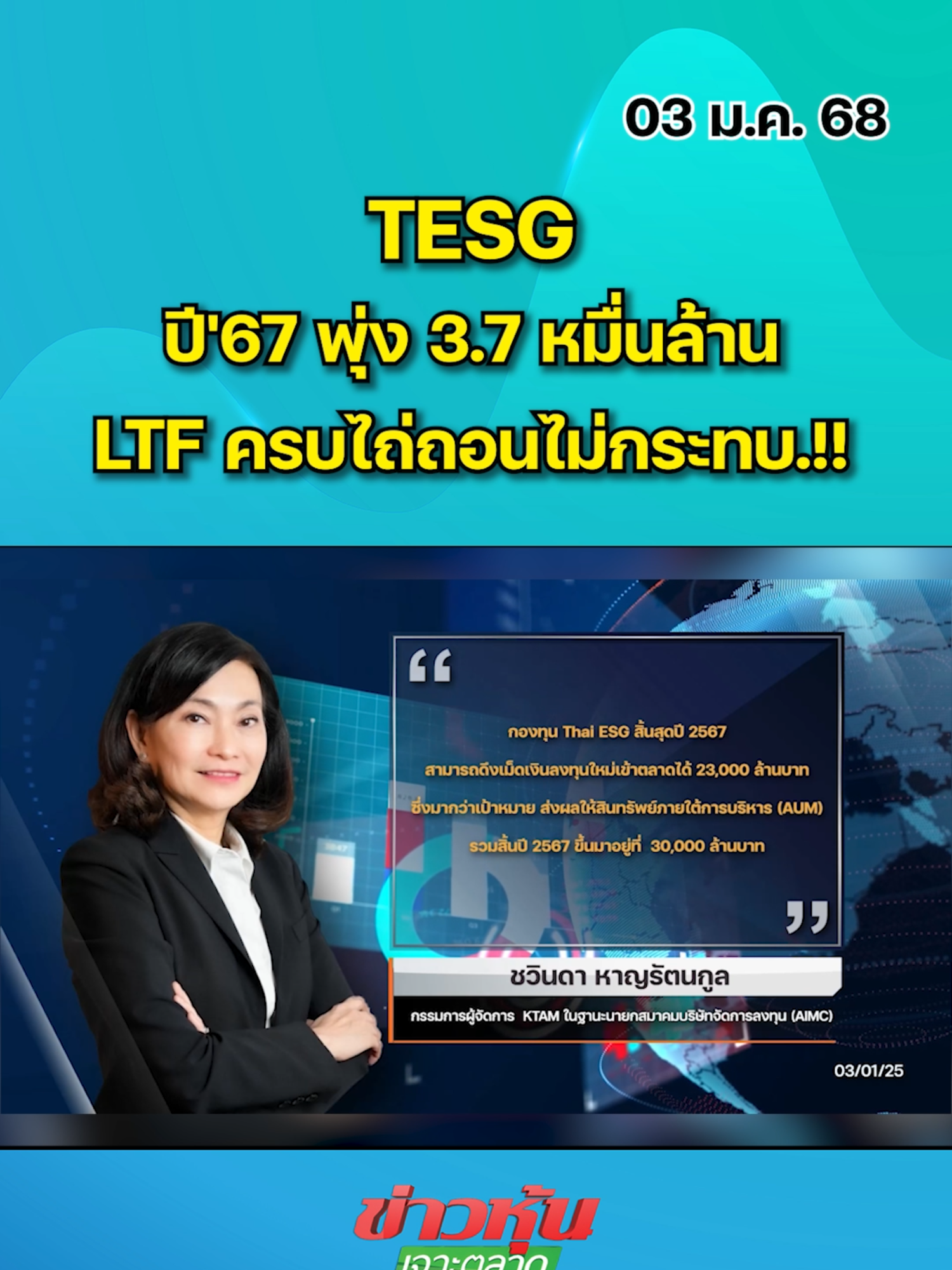 TESG ปี'67 พุ่ง 3.7 หมื่นล้าน LTF ครบไถ่ถอนไม่กระทบ.!! #หุ้นเด่น #หุ้นไทย #ข่าวหุ้นเจาะตลาด #ข่าวหุ้น #ข่าวหุ้นธุรกิจออนไลน์ #kaohoon #kaohoononline #SET #TESG #LTF