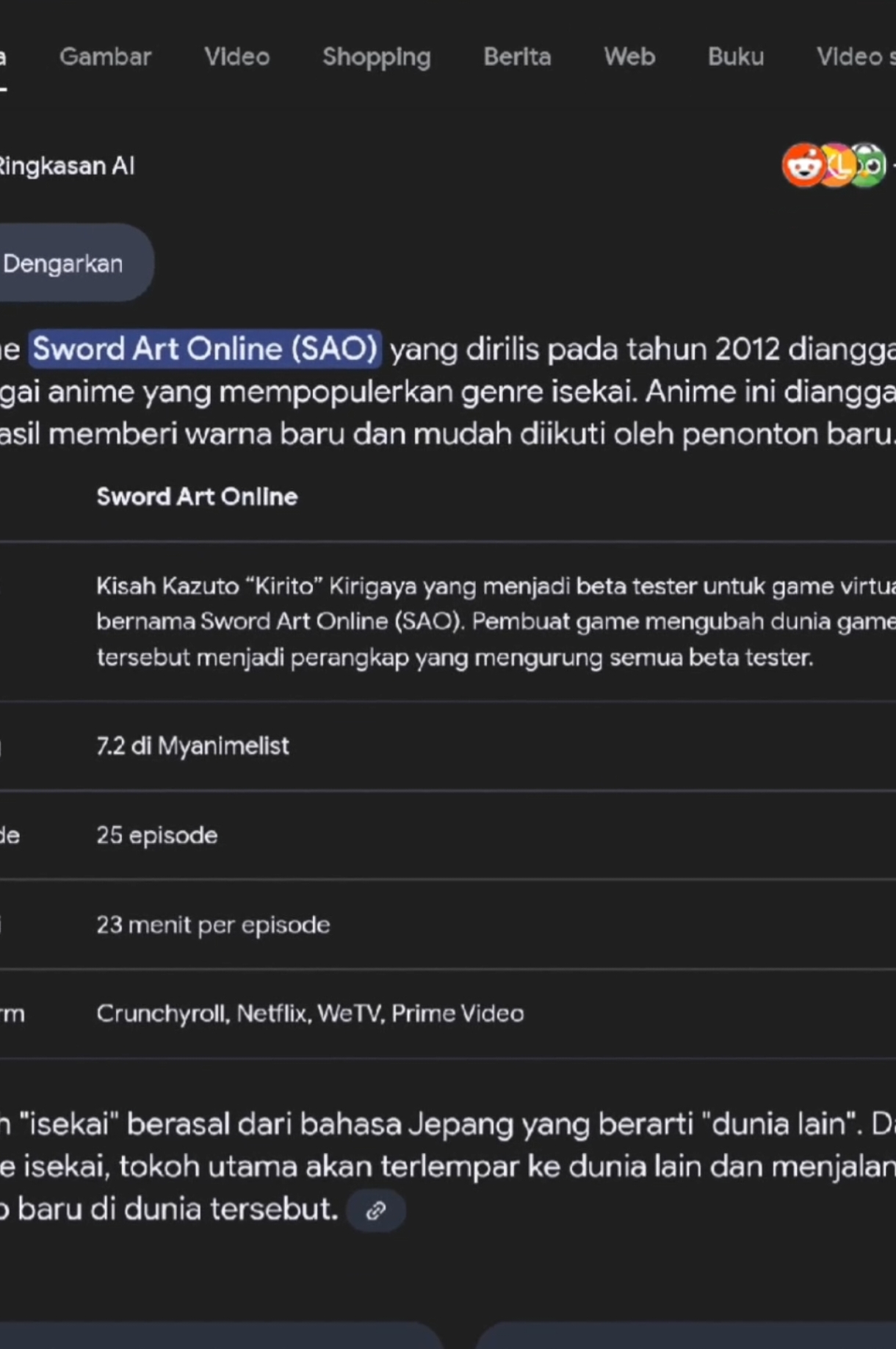 bukan masterpiece bukan pula bapak anime isekai, cuman anime yang mempopulerkan Isekai tanpa ada gendre isekai, di gadang gadang sebagai penyebar virus wibu di tahun 2012 dan membuat warna baru di Indonesia #fyp #jjelitis #swordartonline #kirito #asuna #A1tolongjanganmilkingsaolagikamimaluketua12tahundimilkingtrus