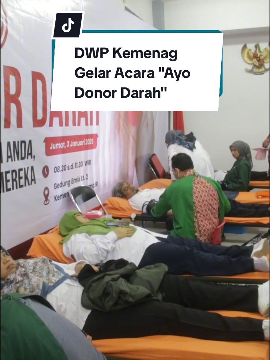 Dalam rangka memperingati Hari Amal Bhakti ke-79 Kemenag, Dharma Wanita Persatuan Kemenag mengadakan kegiatan Ayo Donor Darah dengan tema 