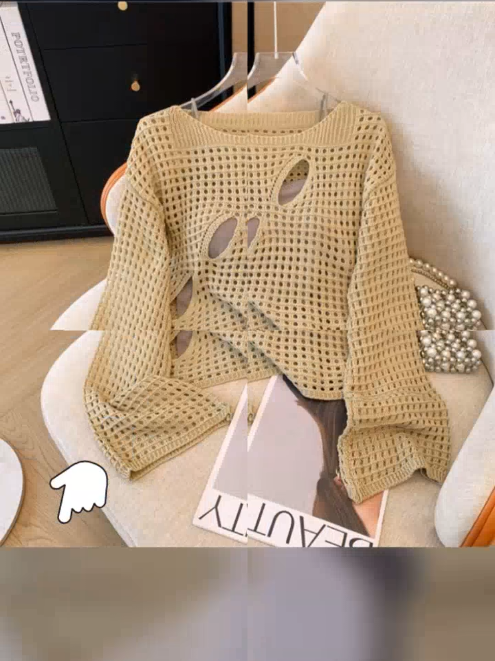 Only ₱311.36 for Young Hot Girl Pure Desire Style Hollow-out Top Women's Short Sun Protective Blouse Spring and Summer Thin Outerwear Popular Knitwear Basic! Don't miss out! Tap the link below #tiktokaffiliate #tiktokbudolshop #fyp #fypシ #TikTokShop 