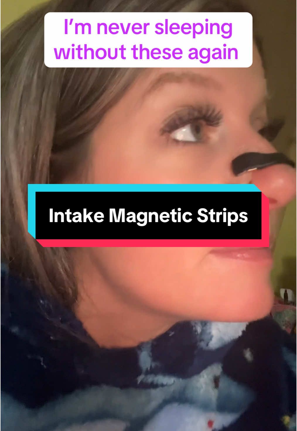 Look how much this thing opens up my nostril! You can hear air moving again 😍😍😍 get better winter sleep even with a stuffy nose 👃 #intakebreathing #magneticnasalstrips #wintersleep #stuffynose #snoring #intakebreathingmagnet #newyearnewaura 