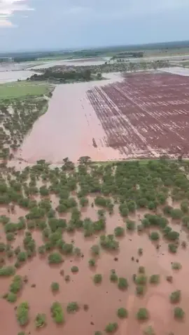 Flooding in Roedtan as seen from a helicopter. Motorists warned to avoid the area or be very cautious when driving in the area.