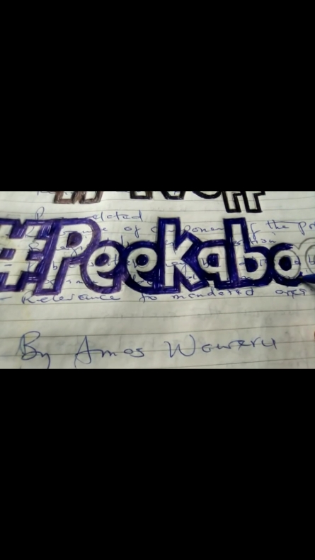 Peekaboo (also spelled peek-a-boo) is a form of play played with an infant. To play, one player hides their face, pops back into the view of the other, and says Peekaboo!, sometimes followed by I see you! There are many variations: for example, where trees are involved, 