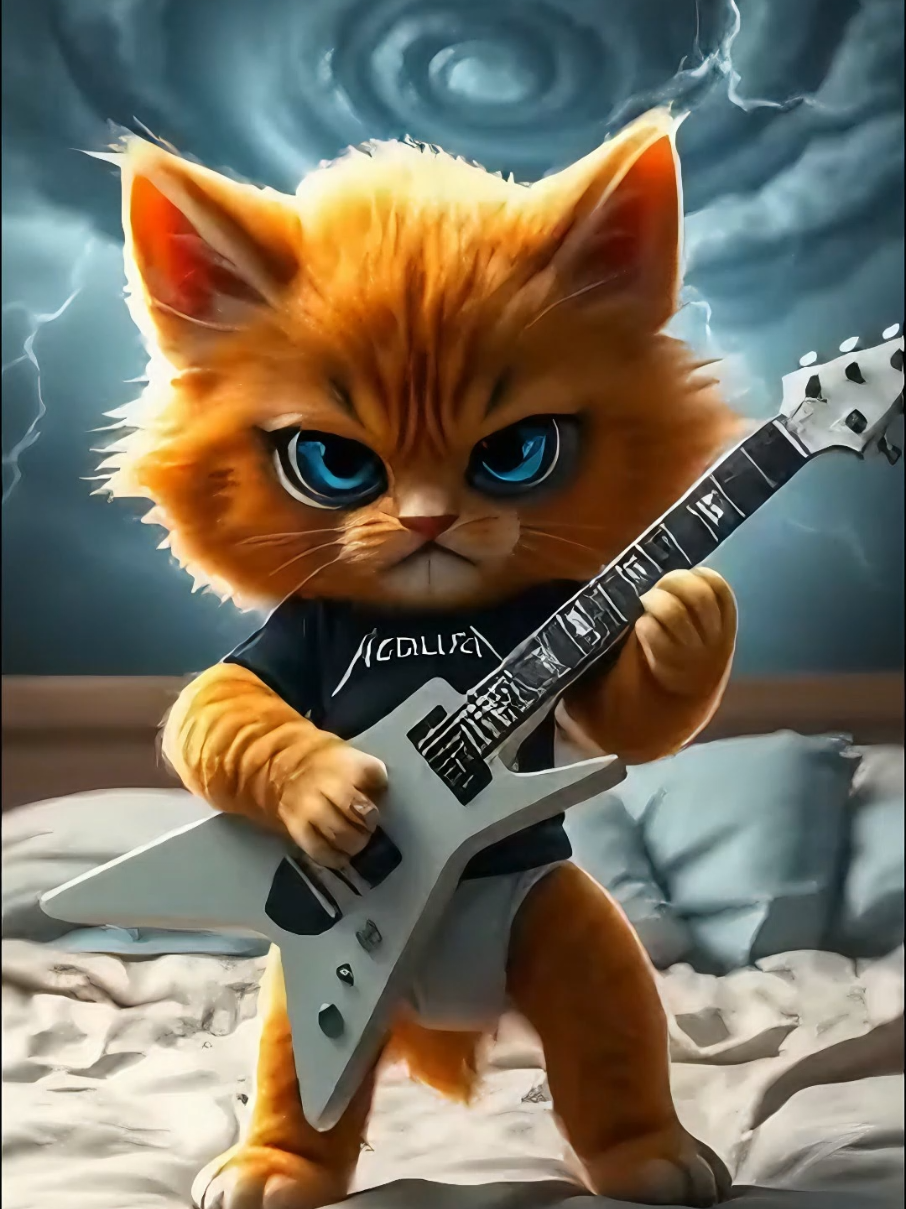 Enter Sandman - Metallica  #rock #cats #metallica #fyp #viralmusic #entersandman @RockWaveAI 