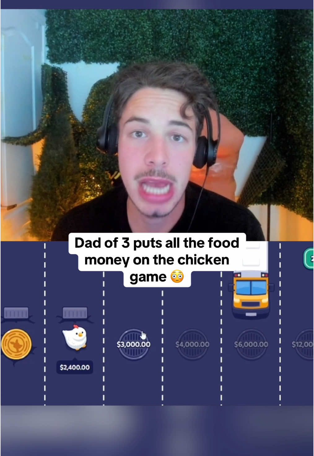 Dad of 3 puts all the food money on the chicken game 😳 #kickstreaming 