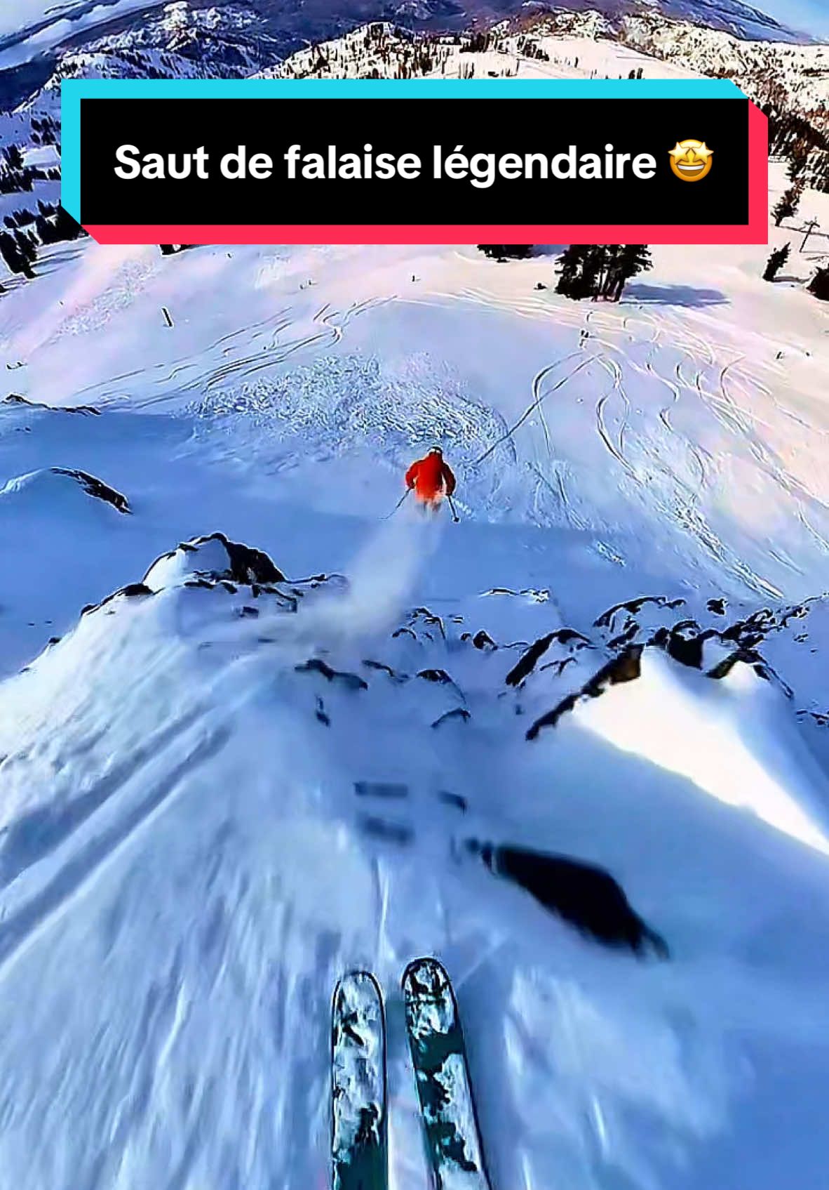 Pour 1000€ tu sautes de la falaise ? Credit: @ryanfaye #ski #freeride #skiing #gopro #redbull 