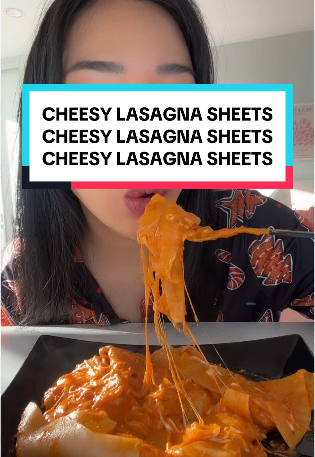 Replying to @sophia! Only 3 days into the year and I’ve been peer pressured!!! #eatwithgg #ggflavour #mukbang #eatwithme #cheesylasagnasheets #FoodTok #pastatiktok 