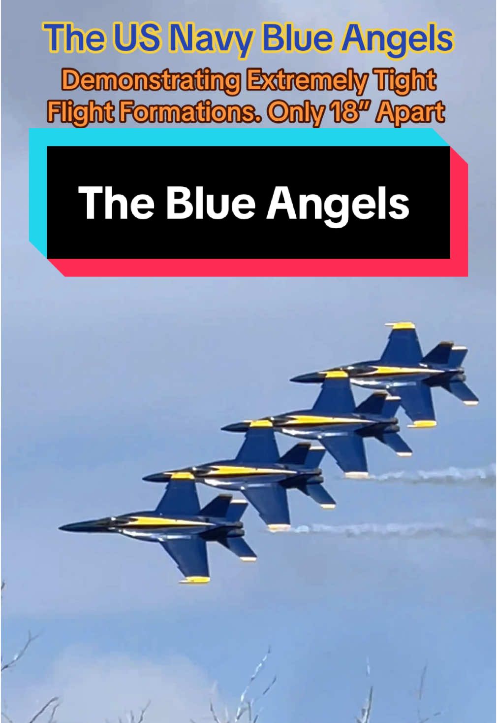 The US Navy Blue Angels demonstrates their precision flying skills by performing several flight formations a mere 18” inches apart. The Best of the Best in precision flight demonstration teams. #f18 #blueangels #fa18 #f18hornet #f18superhornet #blueangelsairshow #theblues #usnavy #navy #hurleyaviation #pensacola 