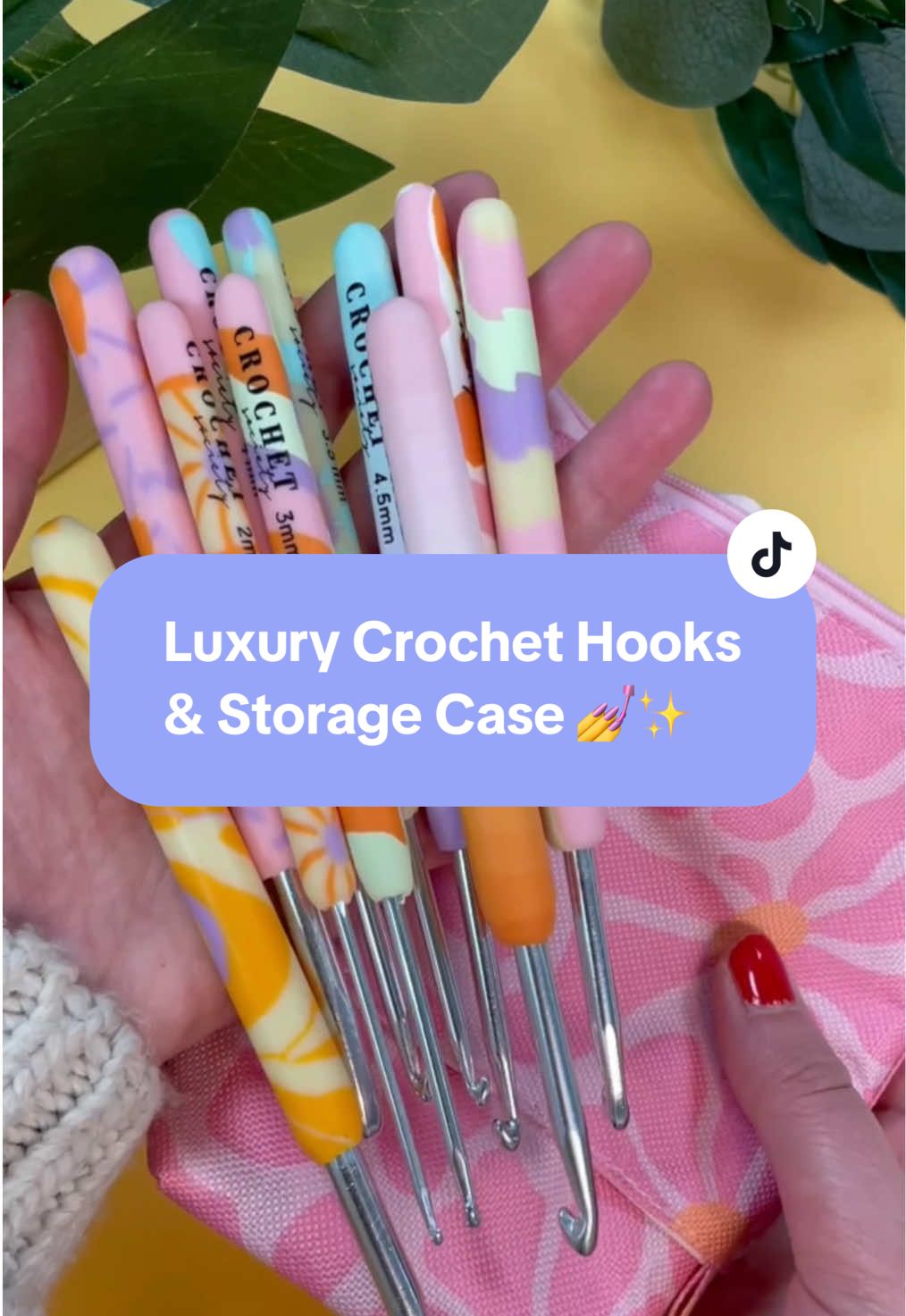 Our handy crochet hook storage case, complete with 10 luxury polymer crochet hooks in  beautiful soft pastel shades!  Perfect for on the go crochet! Tap to shop 💅✨ #crochet #crocheting #crochethook #crochetersoftiktok #crochettiktok #crochettok #crochetsociety #crochetaddiction #crochetbag #crochetcase #crochetstorage #storagecase #pencilcase #fy #fyp