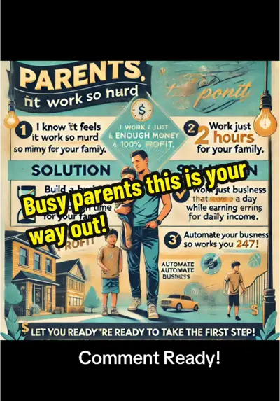 Parents, I know how it few to work so hard and still not have enough time or money for your family. #onlinebusiness #onlinebusinessforbeginners #workingparents #digitalmarketingforbeginners #earnmoneyfromhome #automation 