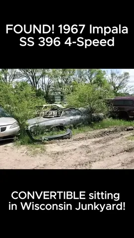 The last car that I was shown was this legit 1967 Chevrolet Impala SS sitting in the junkyard.  It is a legit 396 big block car, with a 4-speed manual transmission.  Even rarer is the fact that it is a CONVERTIBLE!  A barn find rescue a decade or more ago, this car will be coming up for sale after it is dug out of it's spot here in the summer of 2022. #chevrolet #ss396 #dodge #challenger #mopar #barnfind #barnfinds #autoarchaeology #charger #nascar #junkyard #yardfinds 