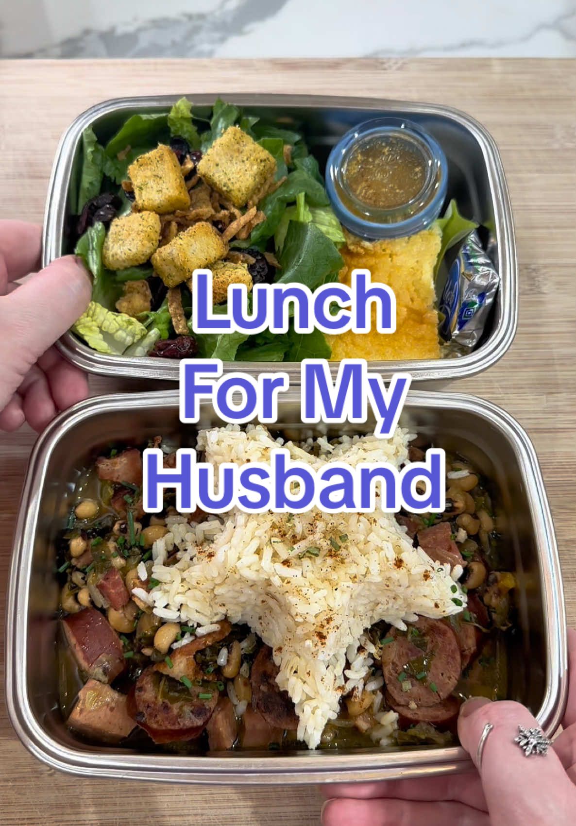 Husband’s Lunch 😃 Smash or Pass?  #newyear #goodluckstew #goodluckfood #lunchformyhusband #husbandlunch #worklunchideas #lunch #packalunchwithme #packalunchformyhusband #bento #bentobox #lunchesforhusband #worklunchideas #easycoldlunchesforwork #lunchesforwork #easyworklunches #lunchideasforguests #officelunch 