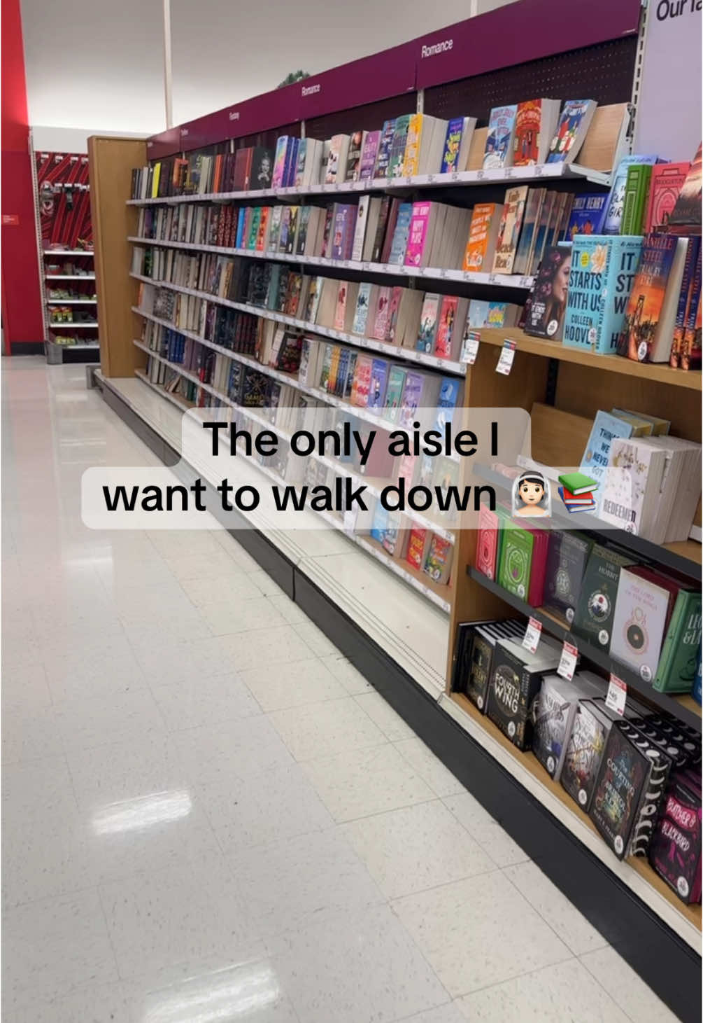 the only aisle I’m walking down 🥹🫣 If it doesn’t have books consider me gone @target #target #bookstore #weddingbells #runawaybride #BookTok #trending #trend #fyp #books #barnesandnoble #romancebooks #newbooks #Love #reading #tbr #wishlist #2025 #newyears #bookish #bookclub #afterparty #reception #booklover #amazon #kindleunlimited #joke #humor #bookhumor #laughs #funnymoments #funnyvideo #justagirl