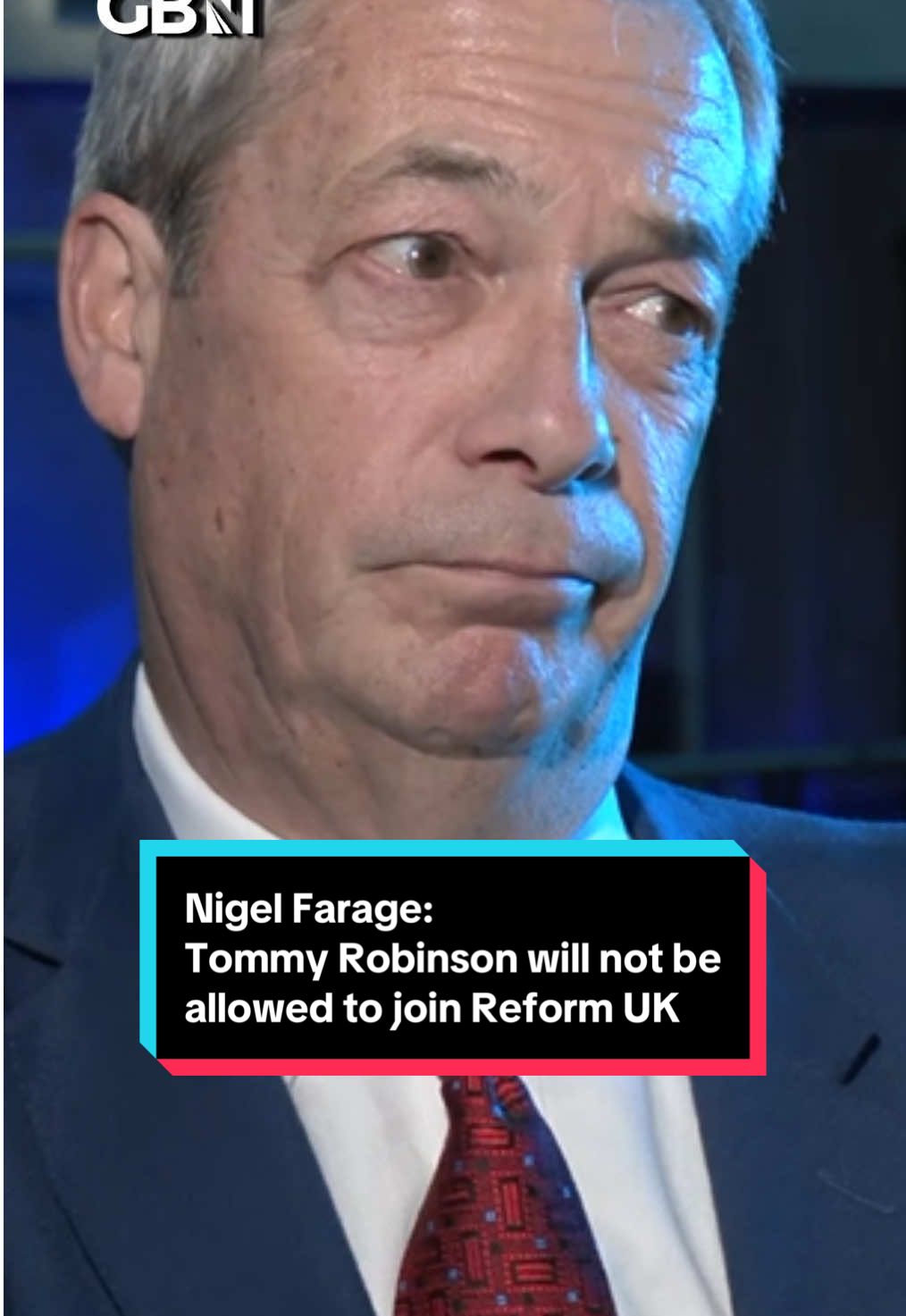 Nigel Farage has said Tommy Robinson will not be allowed to join Reform UK. #NigelFarage #Farage #ElonMusk #ReformUK #GBNews 