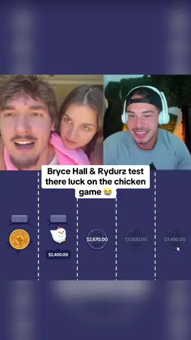 Bryce Hall & Rydurz test there luck on the chicken game 😭 #kickstreaming