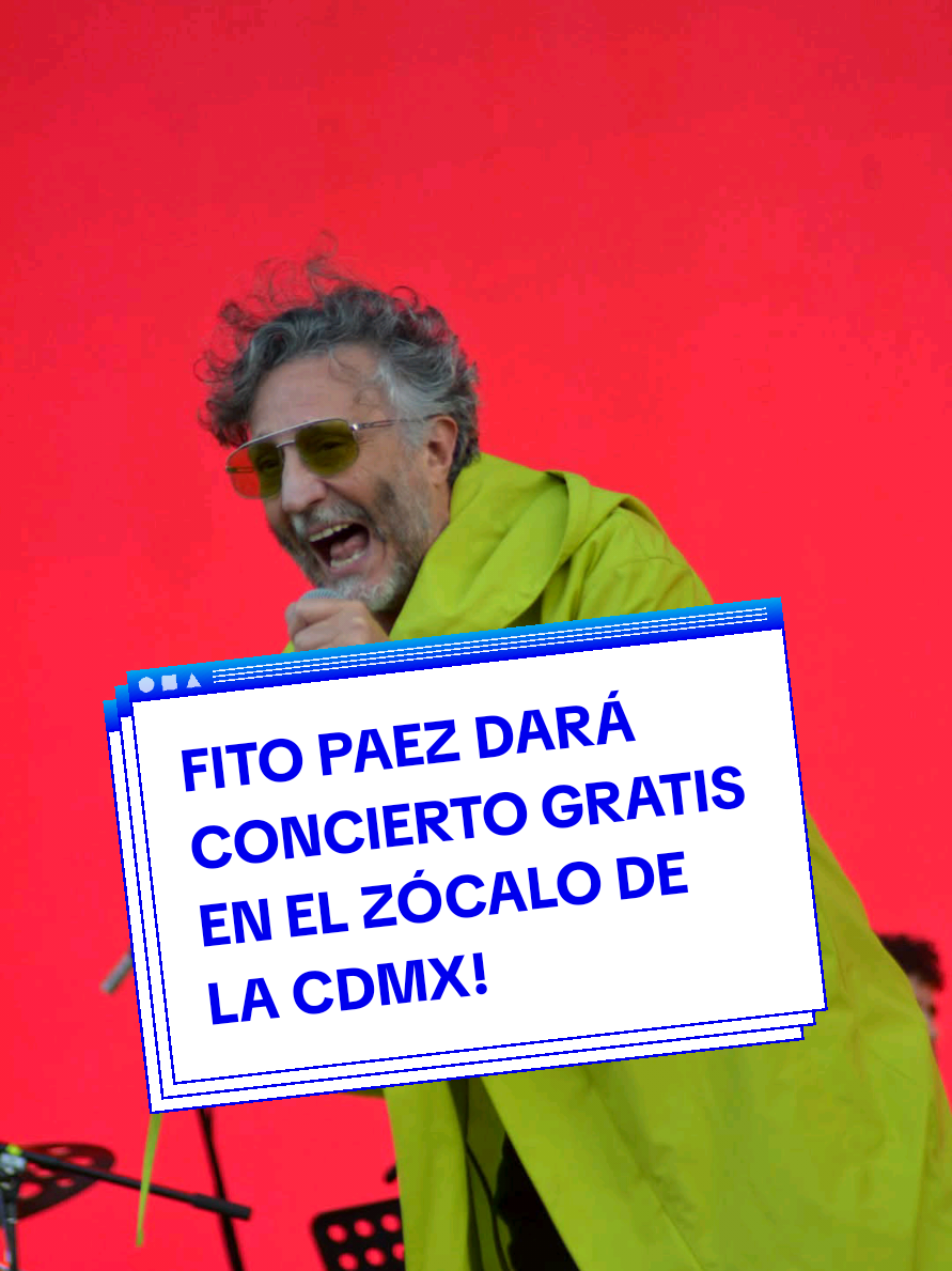 🔥🔥🔥🔥Fito Páez, uno de los más grandes músicos argentinos de todos los tiempos, anunció su presentación en el Zócalo de la Ciudad de México luego de haber cancelado su gira más reciente porque tuvo un accidente donde se fracturó cinco costillas 😎✨. Pero una deuda se tiene que pagar y ya se confirmó que durante 2025 será la fecha para el concierto gratuito. La cita es el sábado 18 de enero de 2025 para celebrar los 30 años del disco 