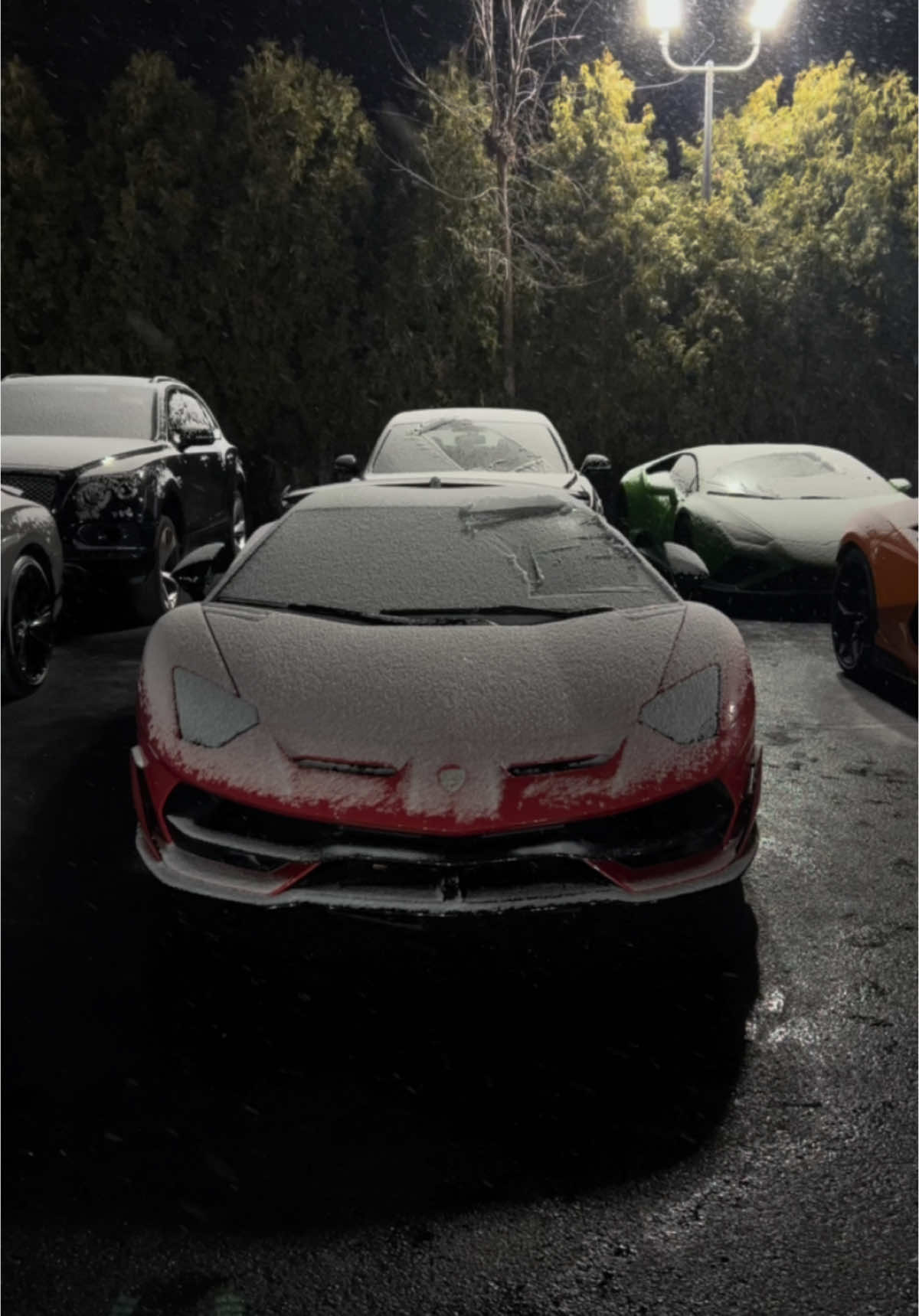 SVJ in da snow  #lamborghini #svj #gintani #carsoftiktok 