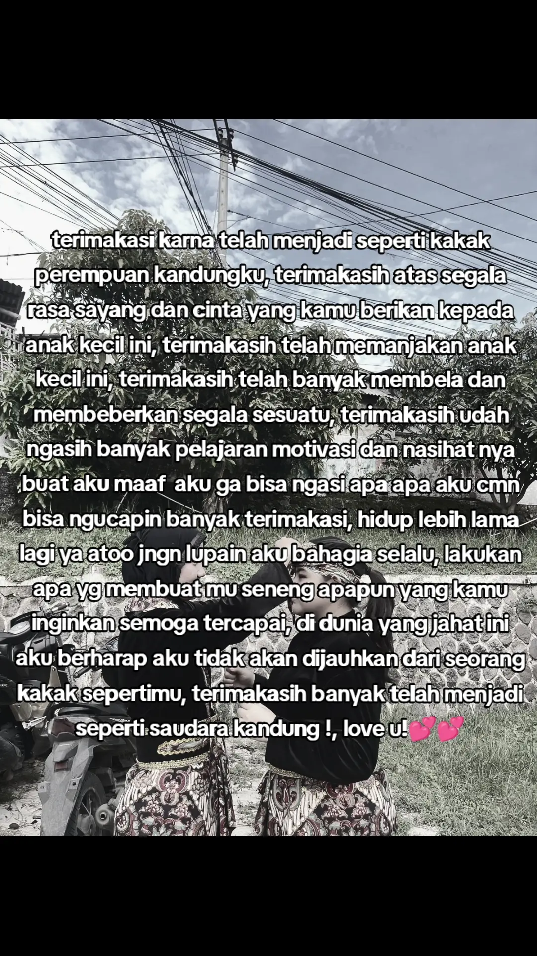 maaf yhh aku tau ini alay bngt heheheh tapi aku mau ngasih tau ke kalian kalo aku punya seseorang orng yg baik bngt yg bener bener udh aku anggap kaya kaka sendiri ya walaupun kita gaada hubungan darah sama sekalii tapi ato ini bener bener manusia terbaik tertulus yang pernah aku kenall aku beruntung bngt bisa kenal atoo dan atoo selalu jadi orng pertama yang aku cari kalo aku lagi ada masalah makasi ya ato udh bisa jadi tempat cerita aku makasii ato udh baik ke akuu makasih buat semuanya bnyk pelajaran yg udh ato kasih ke aku makasihh pokonya buat semuanya semoga ato sehat terus rezekinya dipermudah oleh Allah semoga bahagia terus dan semoga juga mendapat jodoh yg terbaik makasihhh ya buat semuaanya yg udh ato kasih ke aku pokonya bahagiaaa teruss yaa jng dengerin apa kata orangg jngn bosen buat ingetin terus cici tntng apapun ituu aku sayangg atoo💞tetep jadi ato yg Cici kenal yaaa HEHEHEHE MAAF ALAY BNGTT 😭 @shafasq  #fullcharge #fypシ 