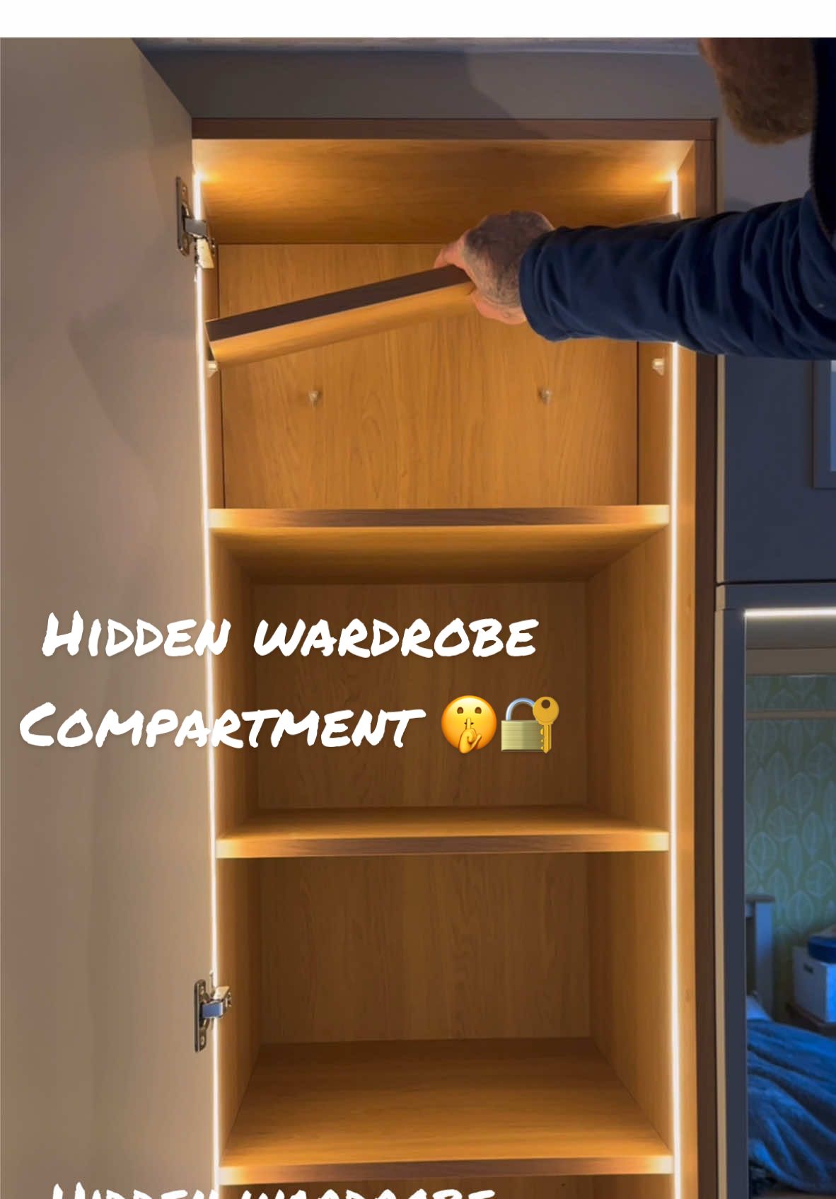 How to create secure hidden compartments in your fitted furniture 🔐 #hiddenstorage #safe #fittedfurniture #homedesign #storagehack #fyp #foryour 