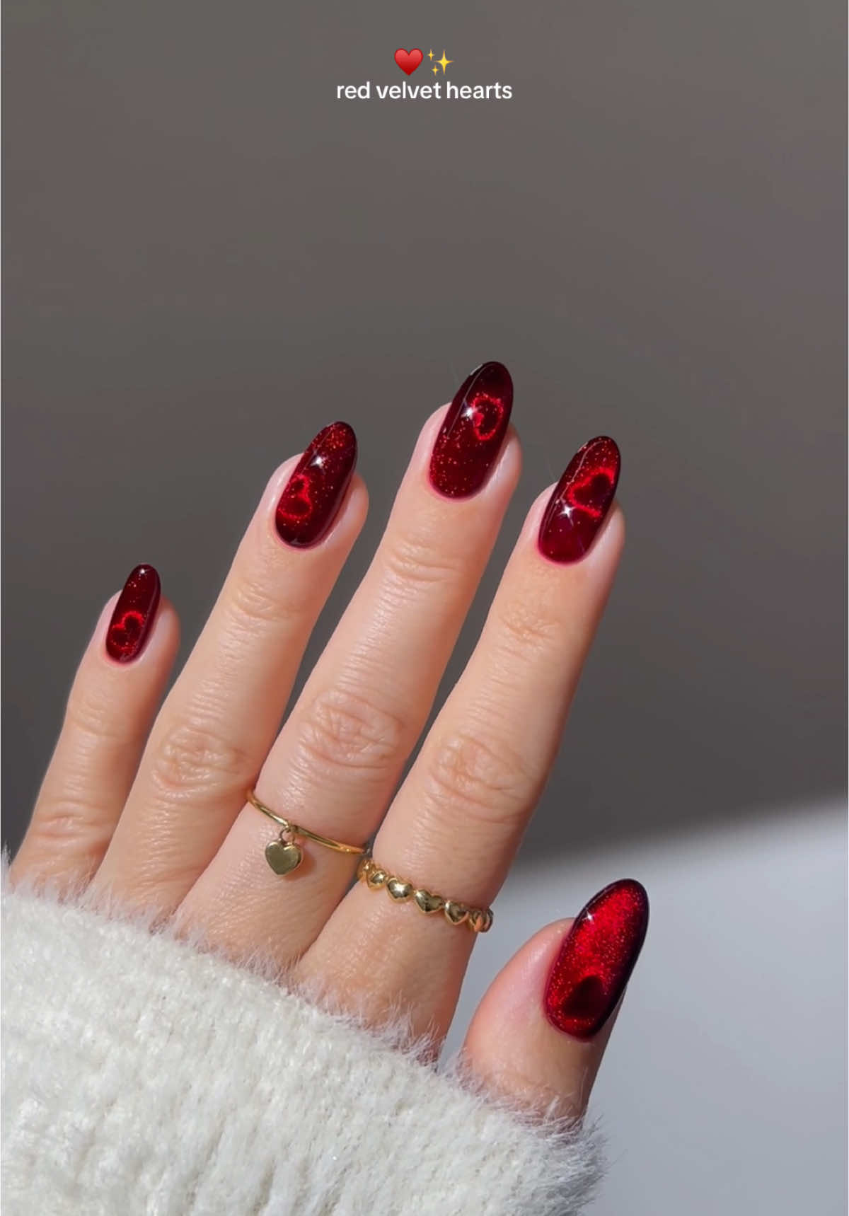 Replying to @evaaaa ♥️ this red cateye, this nail hack and this song 😮‍💨 so sooo pwetty though !! are we ready to see more valentine’s day inspo?  *all the products are linked on my amzn in the bio  ____ *affiliate #nailhack #rednails #velvetnails #glitternails #valentinesnails #heartnails #nails #nailart #cateyenails #naildesign #diynails #nailtrends #trendingnails fyp