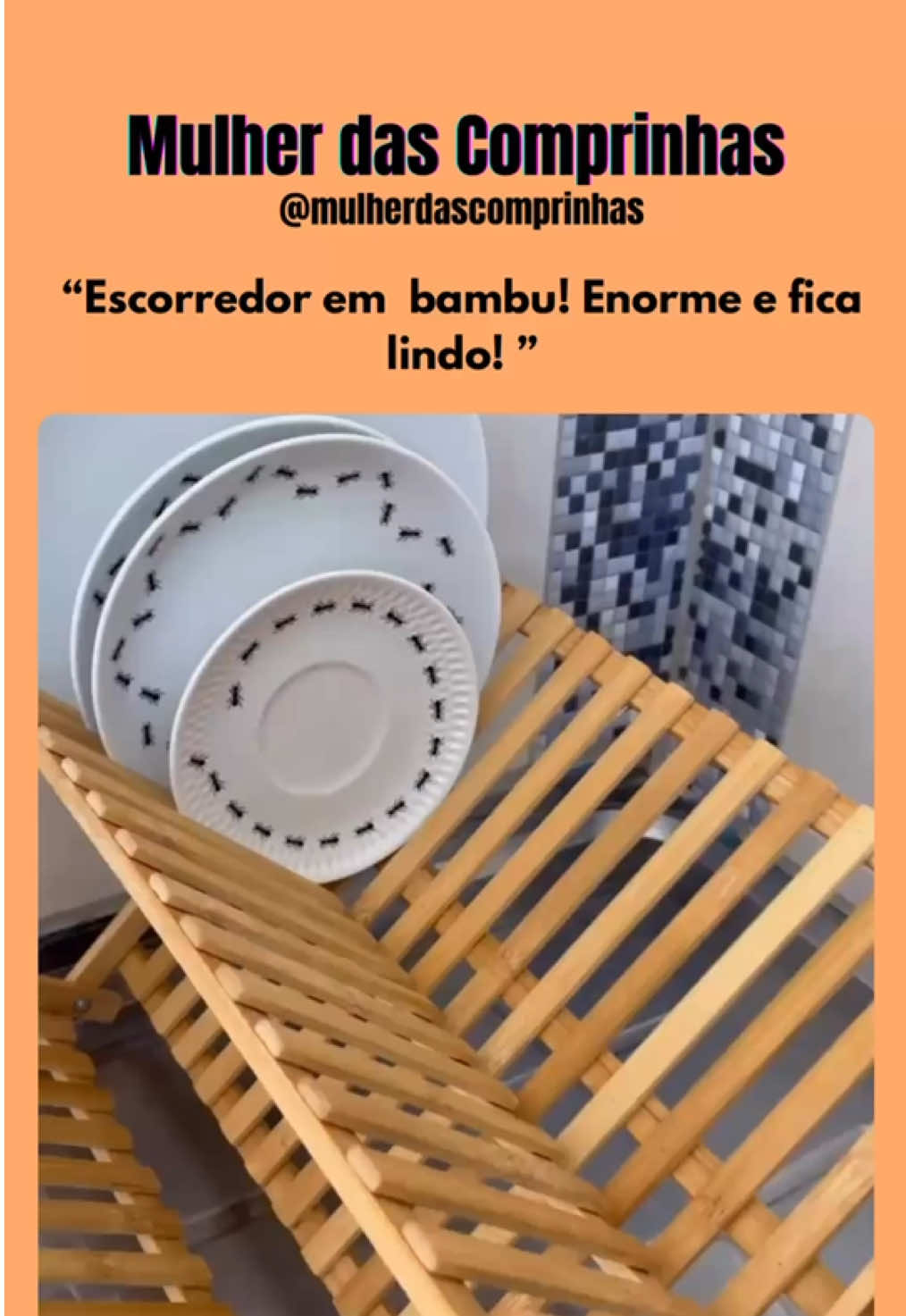 Escorredor em bambu!  ID : AAT-TPA-JEA  #shopee #acheinashopee #achadinhos #bambu 