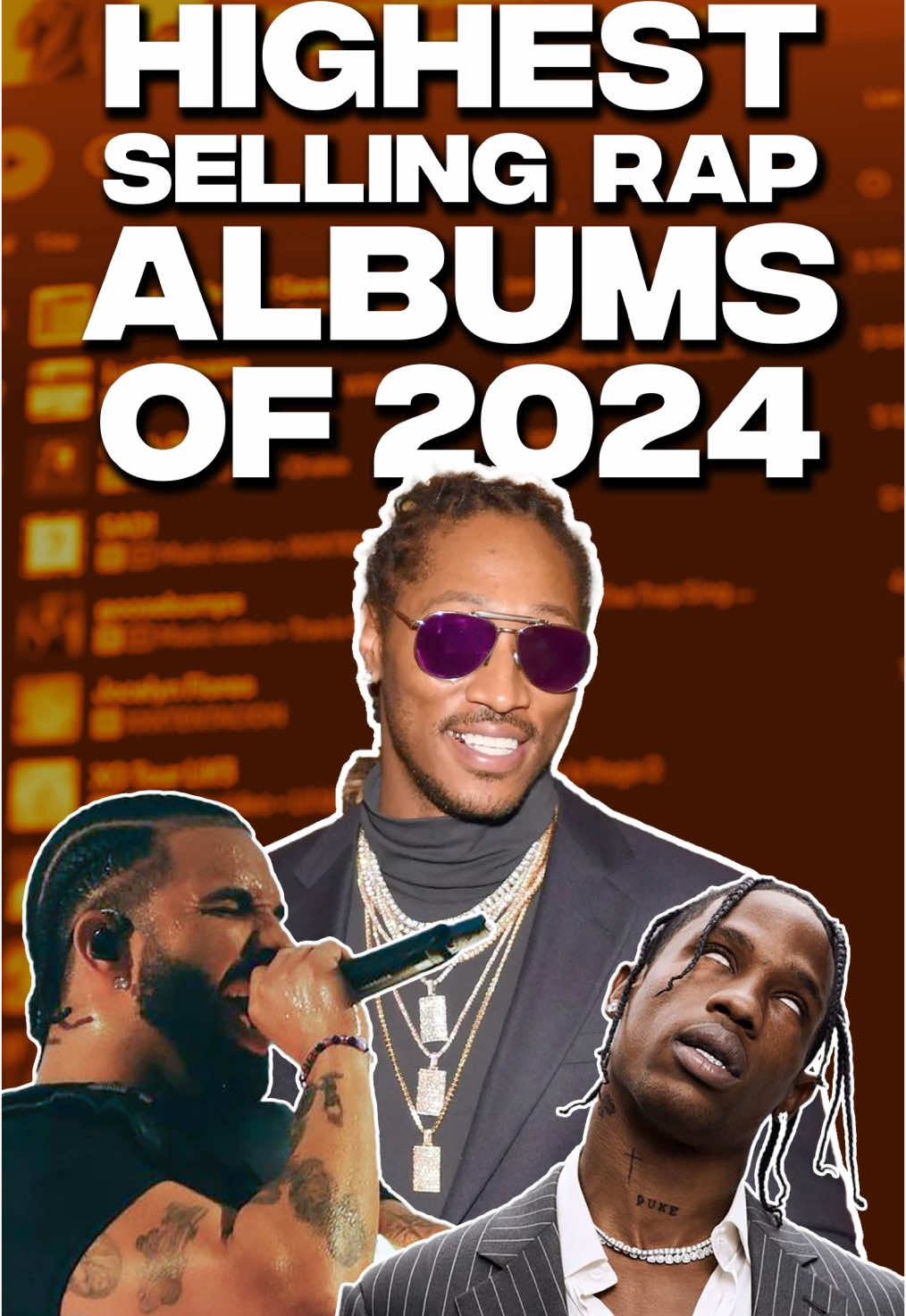 These are the top 5 highest selling rap albums of 2024 ‼️👀 Which album did you play the most in 2024 ⁉️ #raptv #future #drake #travisscott 