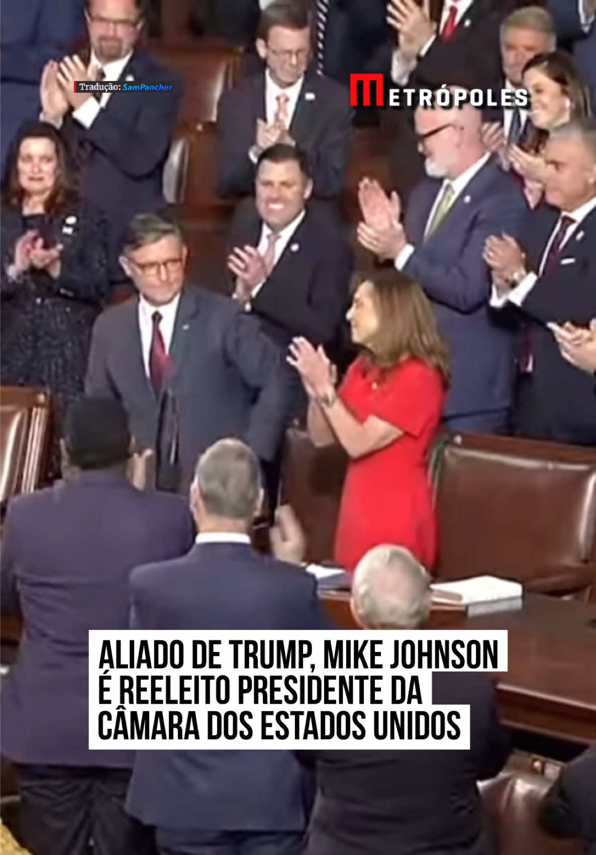 Aliado de #DonaldTrump, #MikeJohnson é reeleito presidente da Câmara dos #EUA. Em disputa apertada nesta sexta-feira (3/1), Johnson obteve 218 votos em segundo turno e seguirá no comando da Casa dos Representantes. #TikTokNotícias 