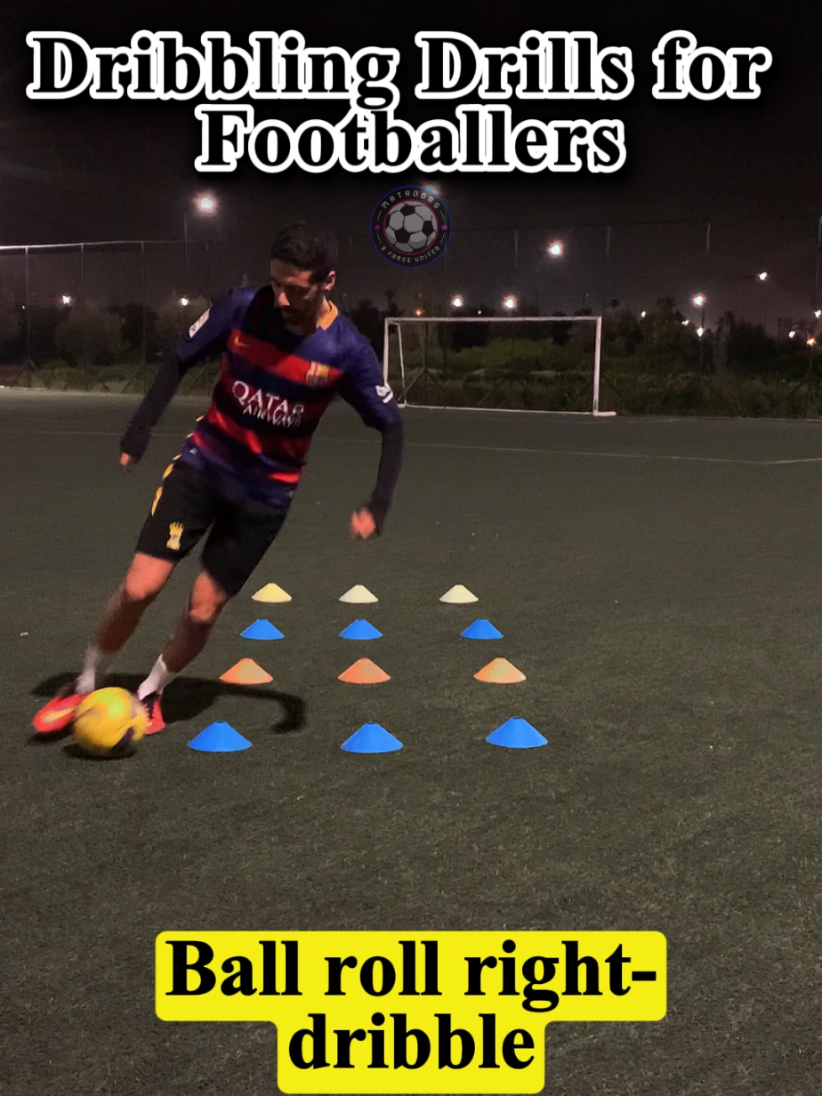 Dribbling Drills in Football are crucial for several reasons, like attacking ability' developing your ball mastery and agility. 🔥💡💪🏻 📍Practice makes Perfect. ✅⚽ .  .  .  #footballtiktok  #ballcontrol  #soccertiktok  #footballdrills  #sport 