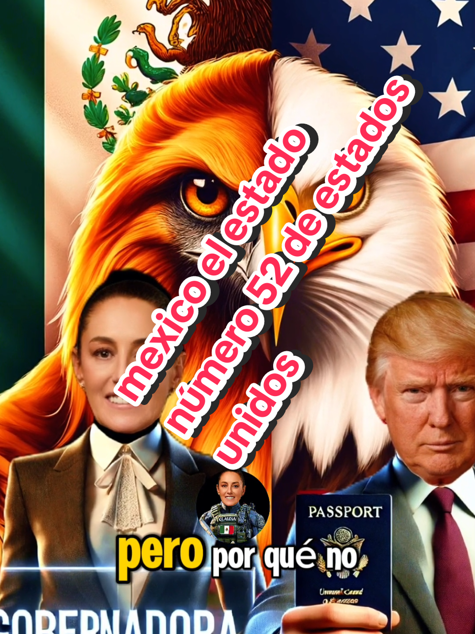 usa vs mexico. Donald trump busca cobertura a México en el estado número 52 a cambio de una ciudadanía estadounidense #mexico🇲🇽 #usa🇺🇸 #donaldtrump #claudiasheimbaum #foryourpage #for #foryou #cupcut #fvpppppppppp #tiktokmexico #usa_tiktok 