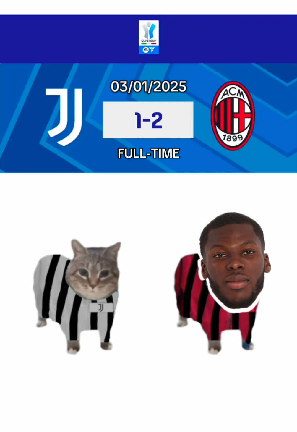 u i i a u i 🏆😺 Milan in finale di Supercoppa ❤️🖤 #supercup #tiktokfootball #seriea #sempremilan #juvemilan #musah #gatti