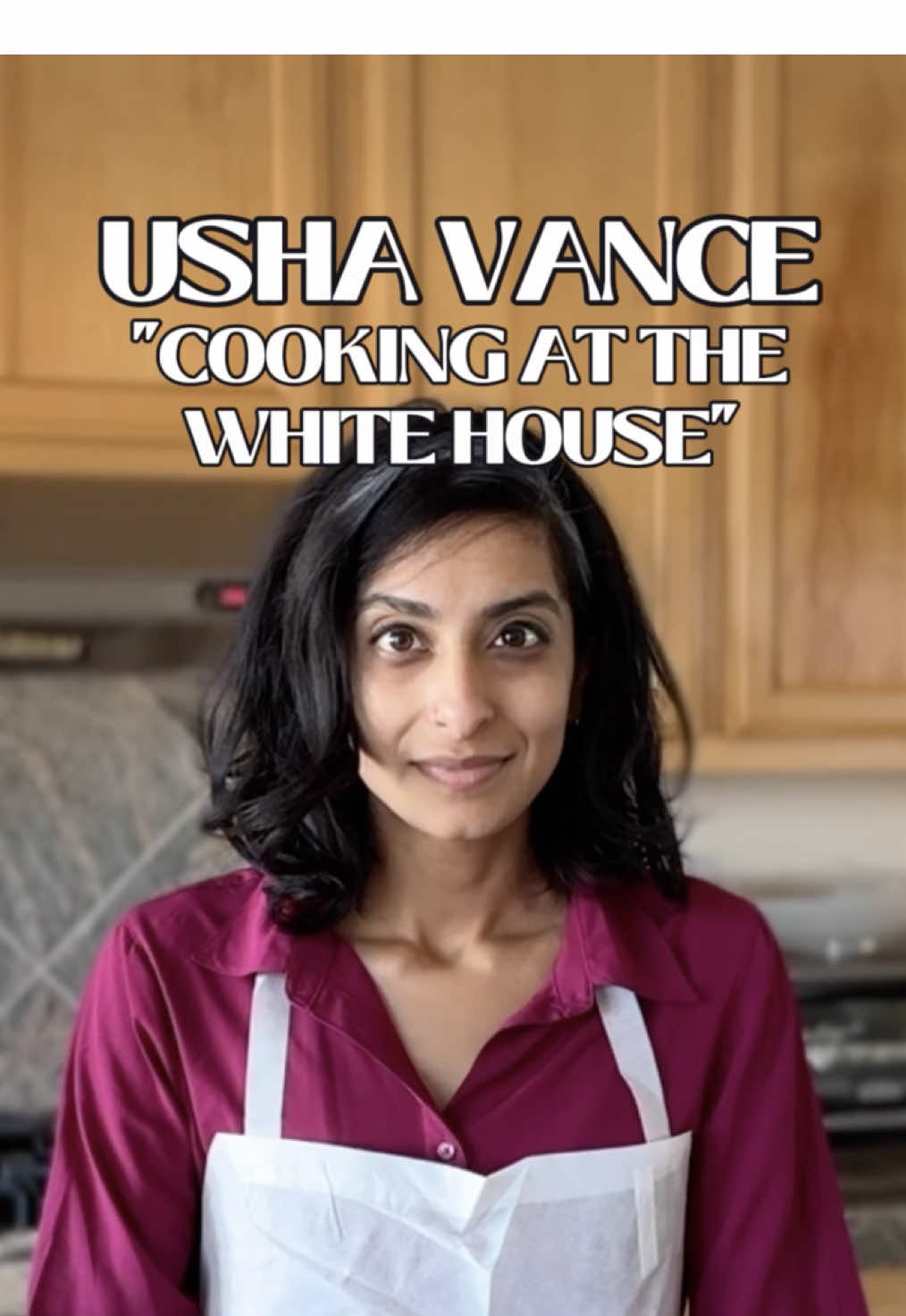 USHA VANCE in “COOKING AT THE WHITE HOUSE”. 🍳👩🏽‍🍳🔪  #cookingshow #ushavance #inauguration #jan6th #whitehouse #characters  #fyp #comedy 