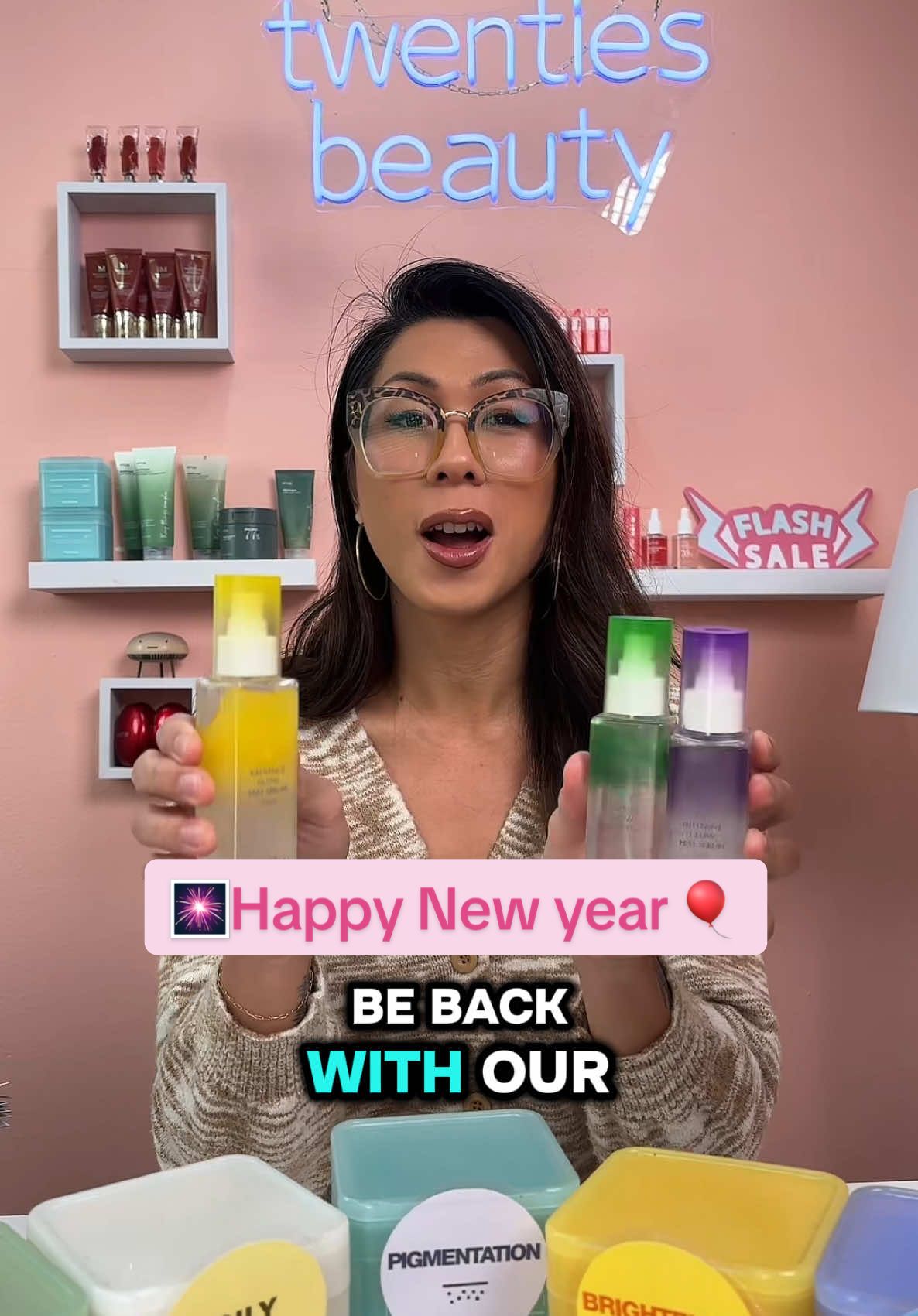 Happy new year and happy Friday everyone 💕🤗🤩🎈😝😘🎊🥳 We are back!! Enter our LIVE to get the best deals on K-Beauty as well as exclusive freebies for orders over $30, $60, $100!!  #SelfCare #NewYearNewAura #medihealtonerpad #flashsale #lalachuu 