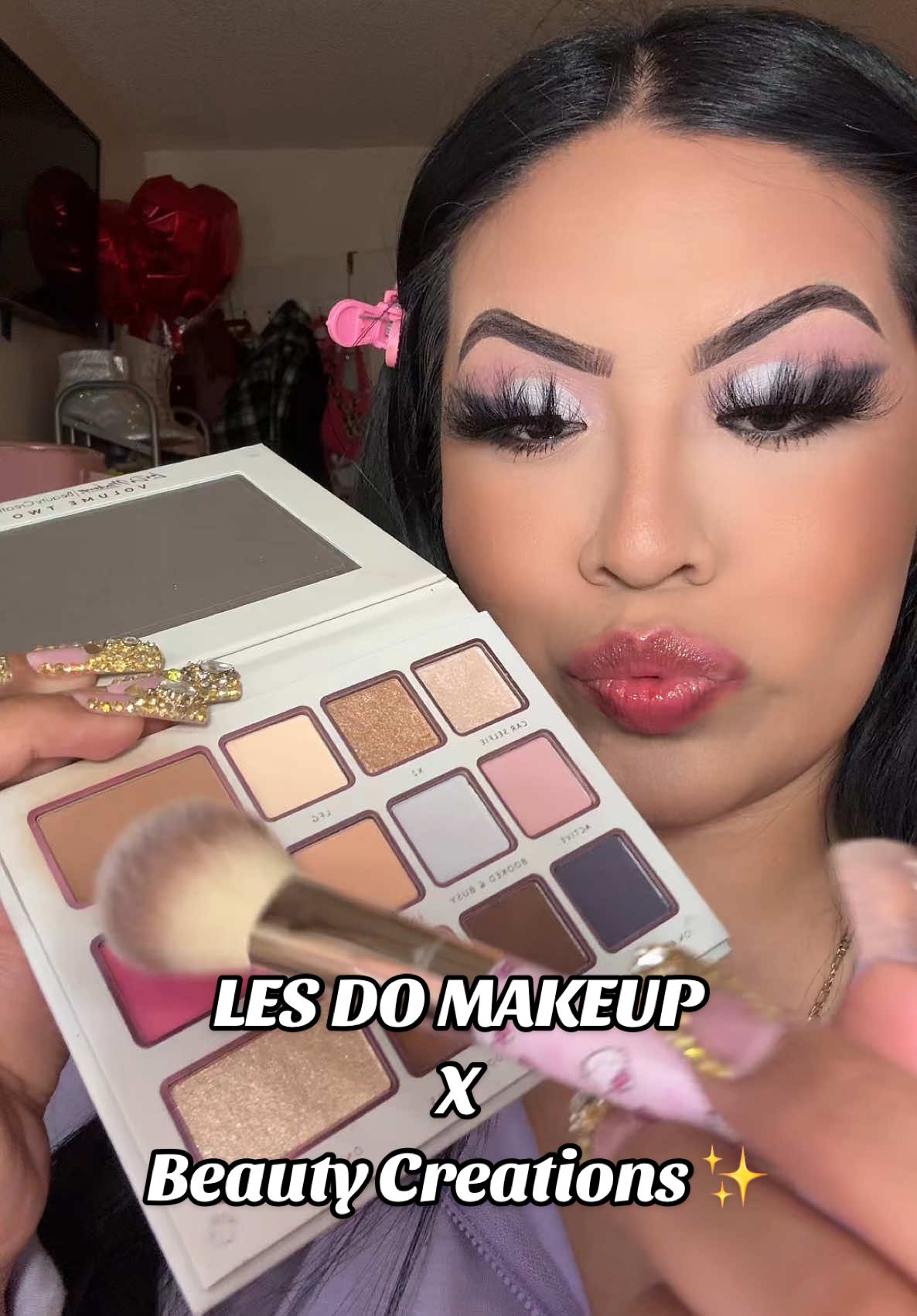 @Les Do Makeup X @Beauty Creations Cosmetics it’s absolutely beautiful ✨💘 #grwm #makeuptutorial #makeuplook #eyeshadow #makeupproducts #trending #fy #fypage #lesdomakeup #beautycreationscosmetics #2025 #lanadelrey #lanadelreystans 