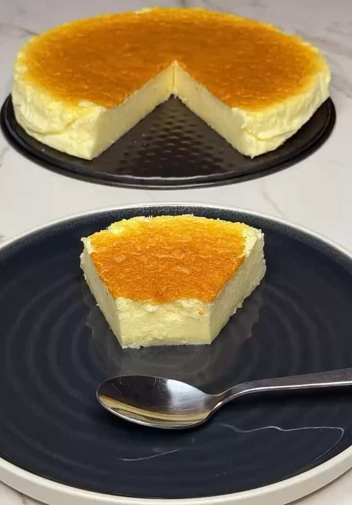 Tarta de yogur griego. Muy fácil de hacer, con pocos ingredientes y es una delicia.  La receta paso a paso y con todos los detalles está disponible en mi canal de YouTube el enlace está en mi perfil suscríbete para que no te pierdas ninguna receta nueva.  • • • #viral #tik_tok #fyp #tartas #recetas 