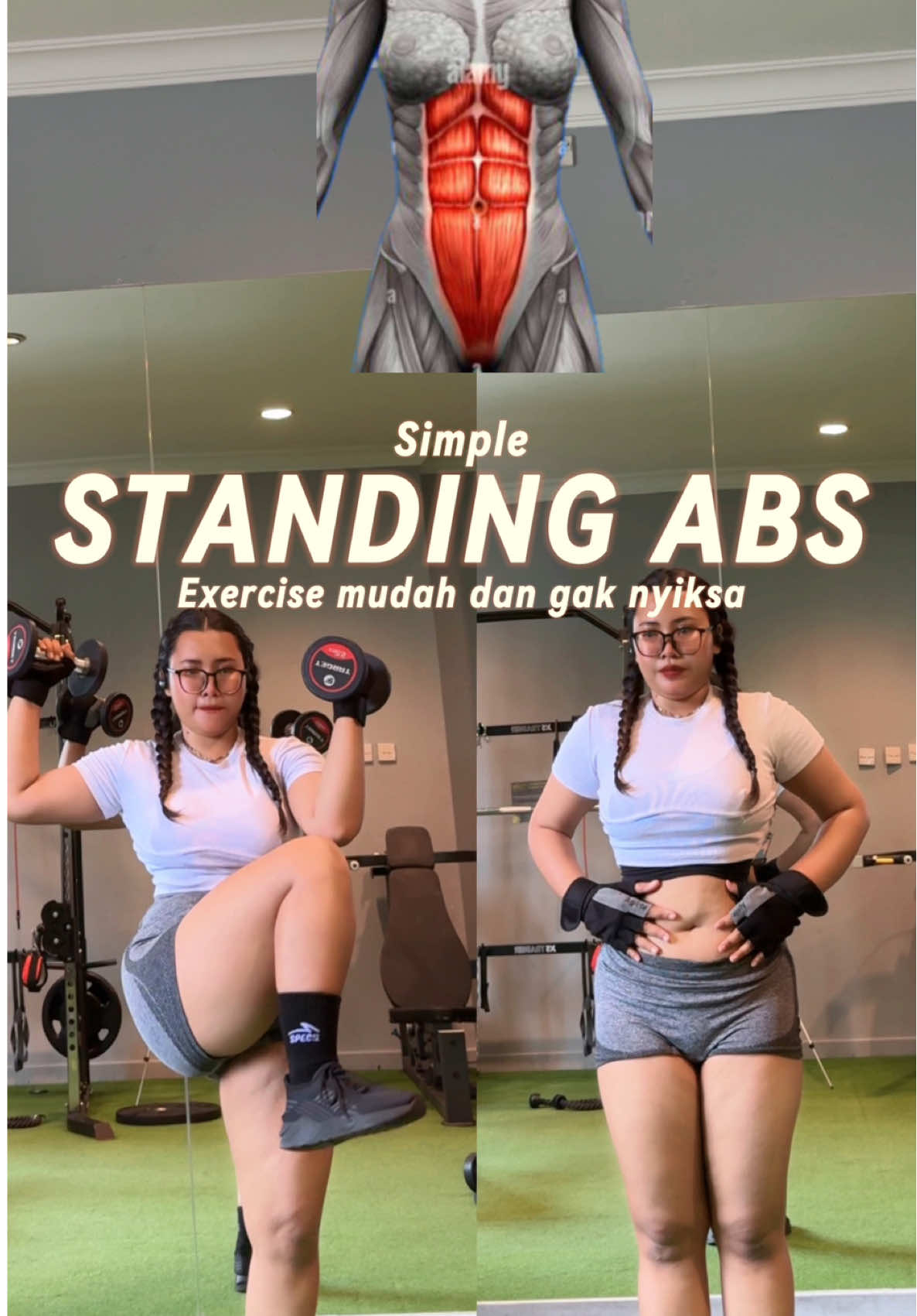 Standing Abs Exercise Latihan abs biasanya paling nyiksa, dan banyak yang males karna susah, sakit, tapi  ga jadi jadi abs nya! Yuk cobain sama sama standing abs exercise ini bareng aku untuk ubah 2025 ini jadi punya perut yang rata dan kencang! Simple mudah dan ga terlalu menyiksa, jdi latihan ini bisa kmu selipkan di penutup latihan harian kmu saat olahraga ya teman teman! Semangat dan lihat hasilnya di 3 bulan kedepan ! Yuk konsisten latihan dan jaga pola makan ya 😊 Happy healthy  #abs #absworkout #abscbn #core #ex #standing #ootdgym #kepang #2025 #homeworkout #program #fyp #masukberanda #masuk #fypシ゚viral #fypageシ #viralvideo #viral #viraltiktok 