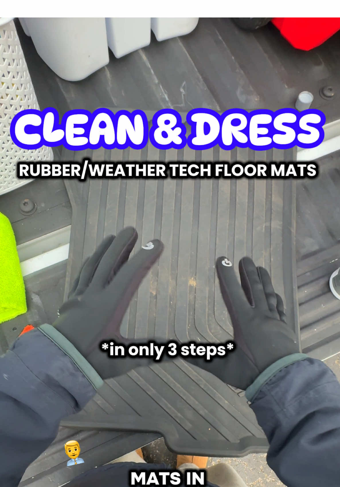 How to Clean & Dress Rubber & Weather Tech Floor Mats 🔥 Here’s how I get car floor mats clean with an APC, Suds Lab Scrubpad, and KochChemie Gummifix/Guf. The microfibers are from harbor freight! #creatorsearchinsights #autodetailingbusiness #cardetailingtips #mobiledetailing #floormats 