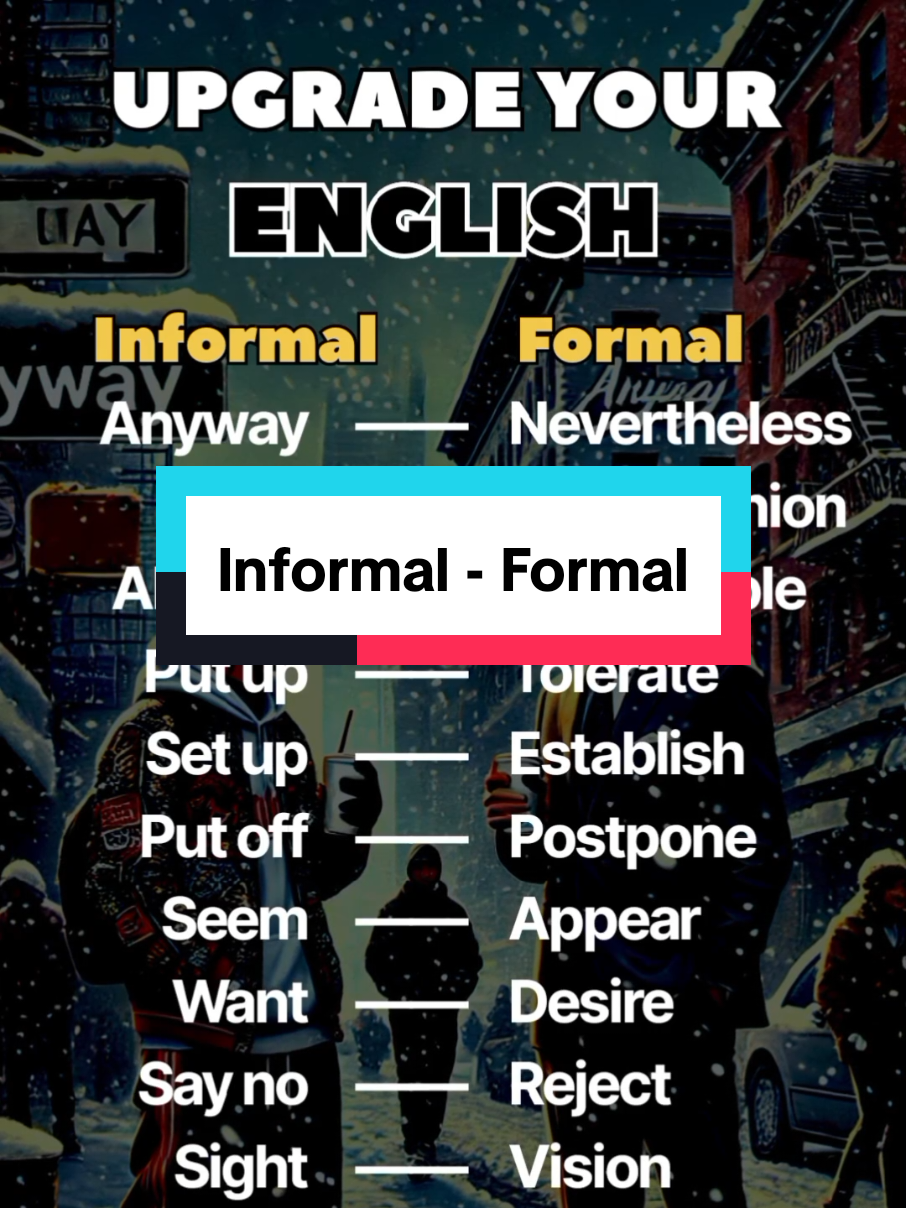 Informal - Formal  #learnenglish #learningenglish #learnenglishdaily #englishslang #englishtips 