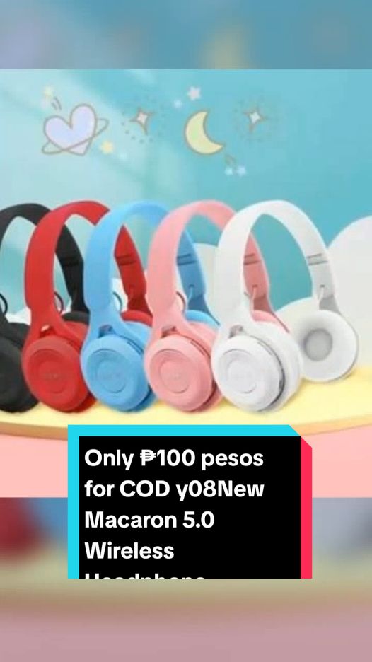 Only ₱100 pesos for COD y08New Macaron 5.0 Wireless Headphone Bluetooth Headphone with mic HiFi Stereo Headphone! Don't miss out! Tap the link below! #bluetoothheadphones #TikTokShop #tiktokfinds #TikTokFashion #tiktokph #tiktokaffiliate #LearnOnTikTok 