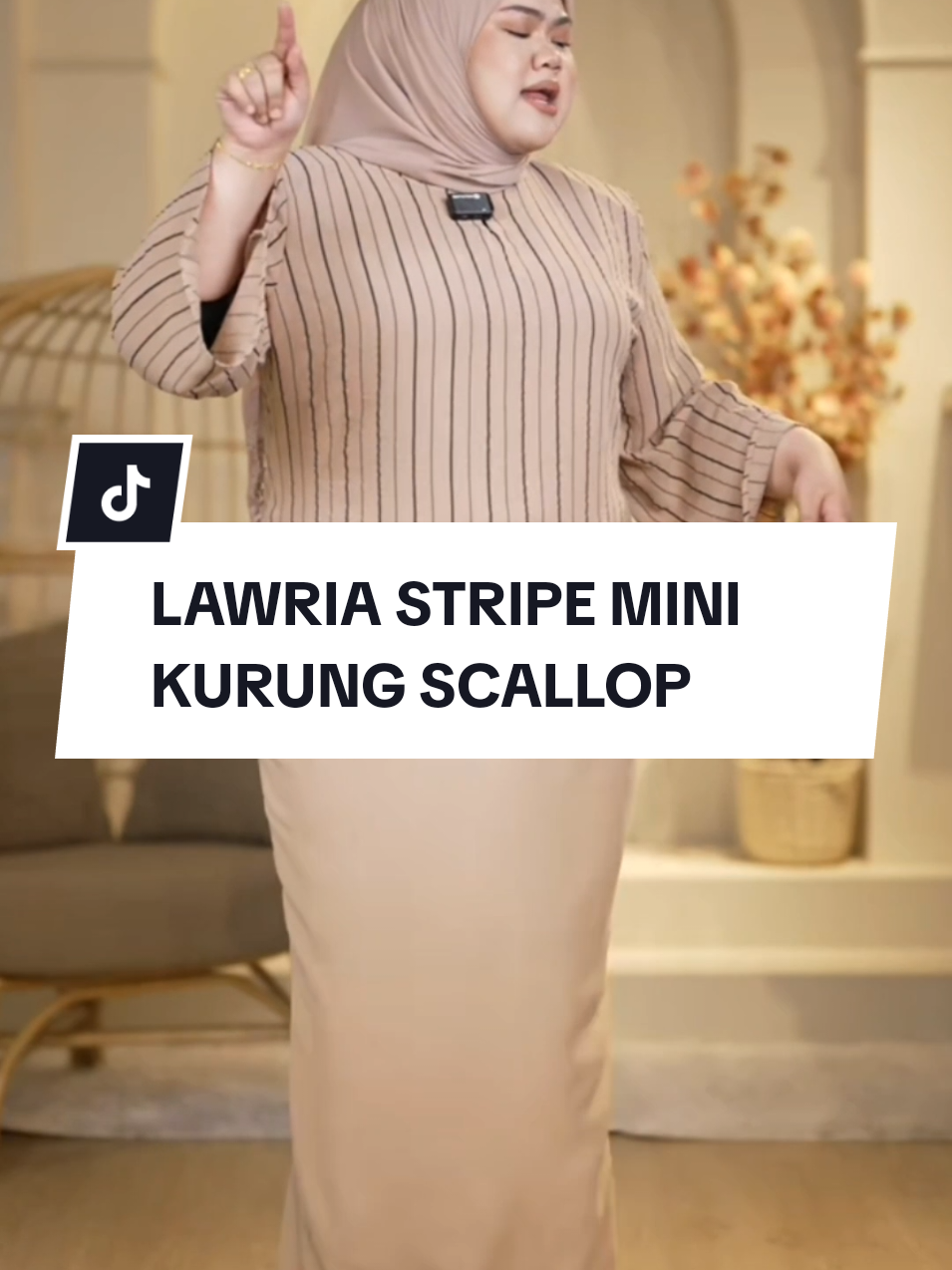 LAWRIA STRIPE MINI KURUNG SCALLOP by Sunsets Clozette ✨