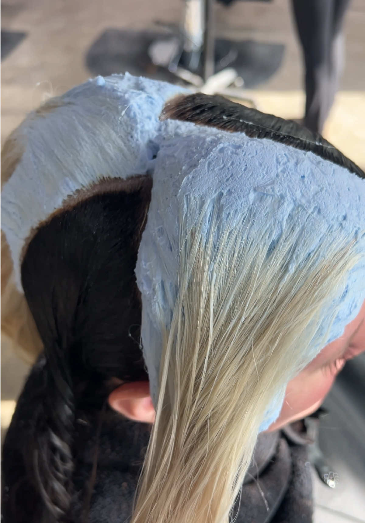 Color blocks are just so satisfying 😍 #colorblockhair #colorblock #platinumblonde #haireducation #hairtok 