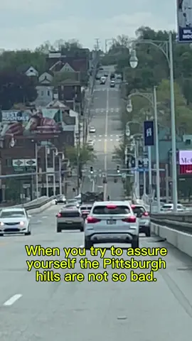 Hills in the burgh if you know… #pittsburgh #hills #driving #scary 