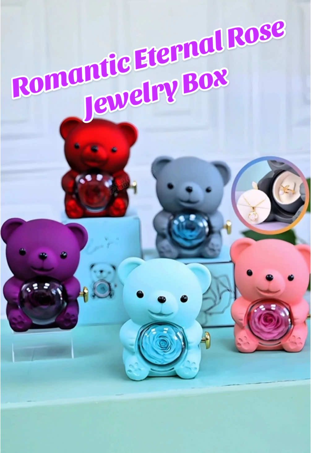 🚨📦 Ready to ship in bulk to the US, Canada now! Buy directly from us as your trusted Chinese supplier, offering unbeatable prices and fast shipping! Make every occasion unforgettable with this Creative Rotating Eternal Rose Jewelry Box. Featuring a luxurious design, this multi-functional gift combines a preserved rose, symbolizing everlasting love, with a hidden jewelry storage compartment. Perfect for storing rings, earrings, or necklaces, it’s an elegant and thoughtful way to present jewelry. The adorable bear hugging the rose adds a touch of whimsy and charm, making it ideal for Valentine’s Day, anniversaries, birthdays, or as a meaningful keepsake for loved ones. Its compact and sophisticated design makes it a standout decorative piece for any vanity or dresser. Order now for quick delivery to the USA, Canada, Europe, South America, and the Middle East. Custom logo options available for bulk orders! #romanticgift #ValentinesDay #eternalrose #jewelrybox #giftideas #celebrationessentials #LearnOnTikTok #TikTokMadeMeBuylt #fyp #foryou #usa #viral #trending #amazonfinds #dropshipping #winningproducts #shopify #amazonmusthaves #luxurygifts #buydirect #buyfromchina #buyfromfactory #bulkpurchasing #chinasupplier #supplier #roselover #giftforher #valentinesday #valentine #valentinesdaygift #valentinesdaygiftideas 