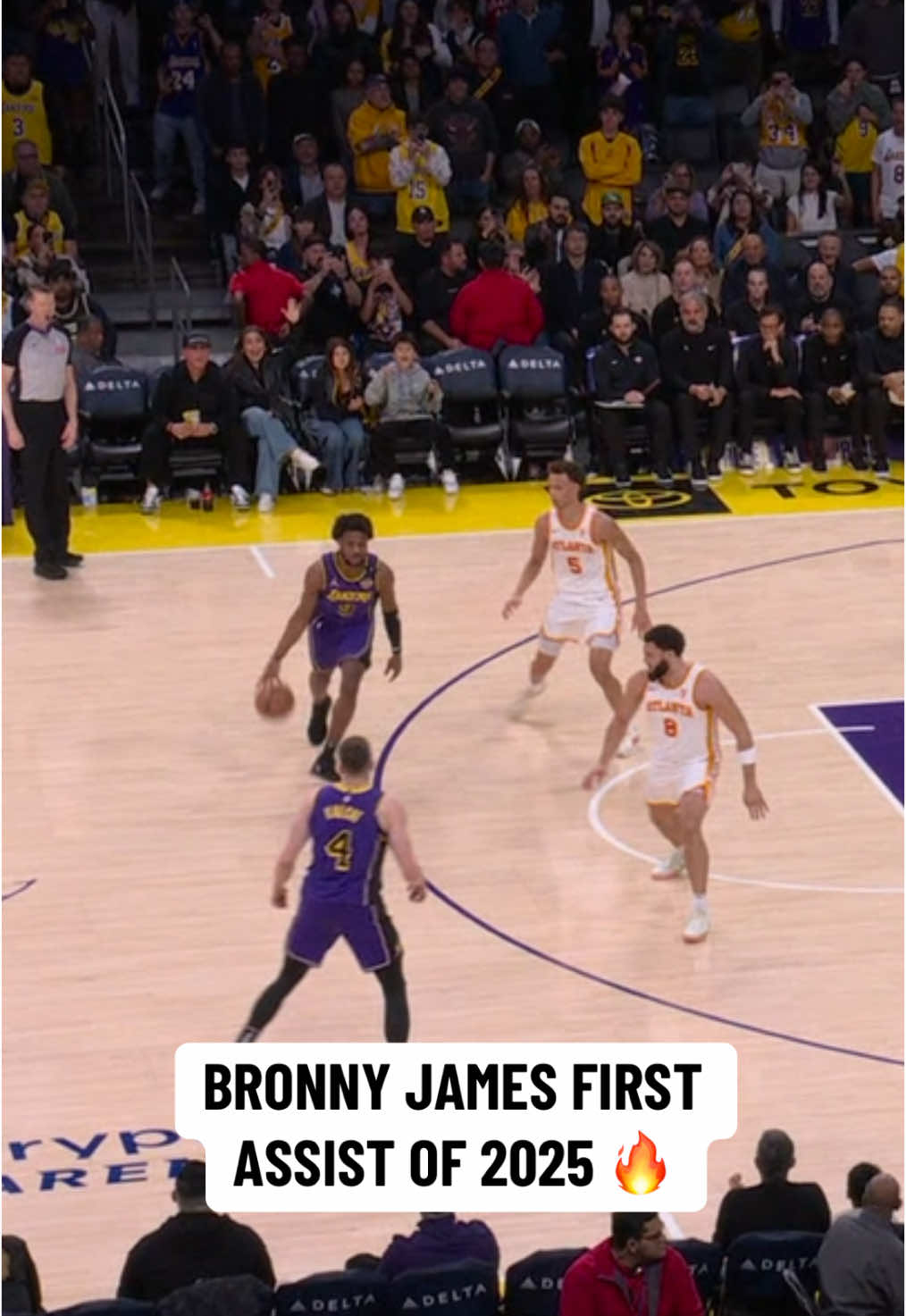 Bronny with the assist 🔥  #NBA #nbabasketball #basketball 