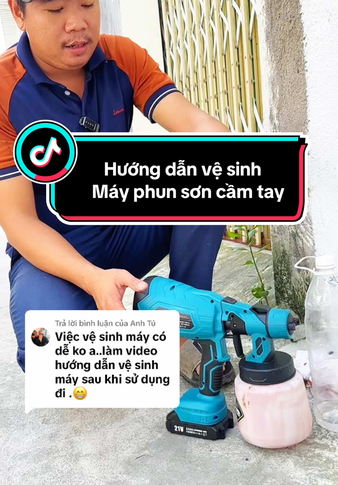 Trả lời @Anh Tú hướng dẫn vệ sinh máy phun Sơn cầm tay sau khi sử dụng xong#mayphunsonmini#mayphunsoncamtay#trinhgiadung 