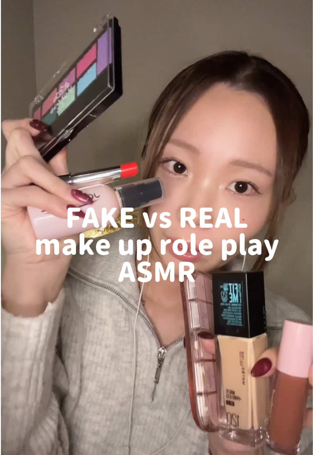 FAKE vs REAL make up role play. #fakeorreal #fakevsreal #realorfake #realvsfakeasmr #makeuproleplay #asmr #fyp #おすすめ