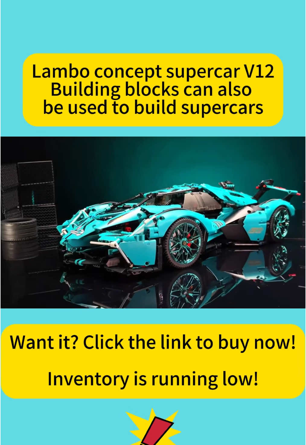 A building block sports car Tiffany V12 that children love very much #buildingblocks #educationaltoys #assemblymodel