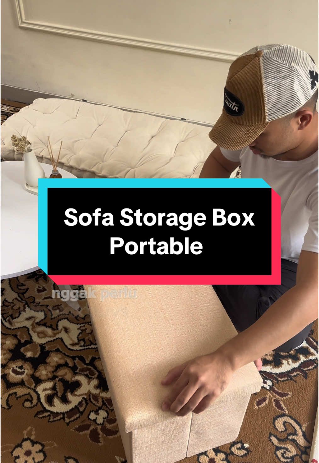 Sofa Storage Box Multifungsi Tempat Penyimpanan Portable Box #sofastoragebox #storagebox #boxpenyimpanan #wibgajian 